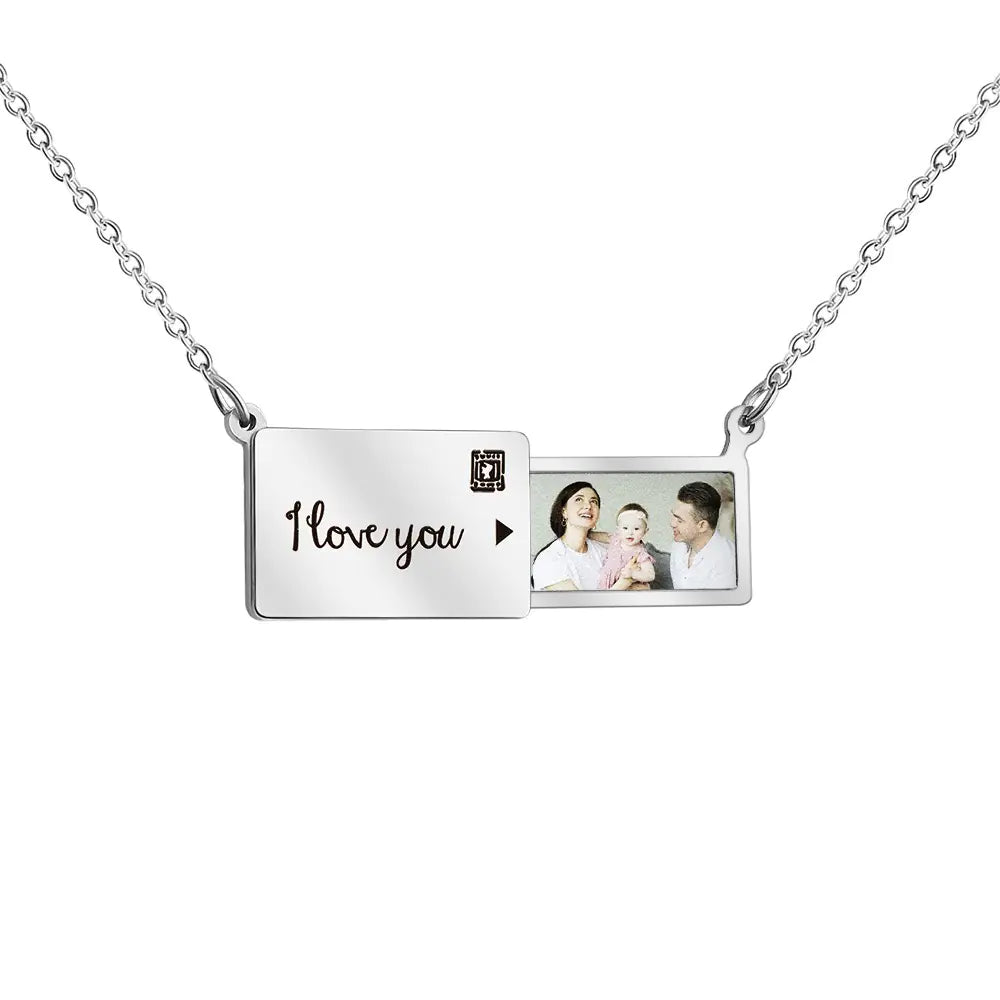 Custom UV Printed Stainless Steel Envelope Necklace