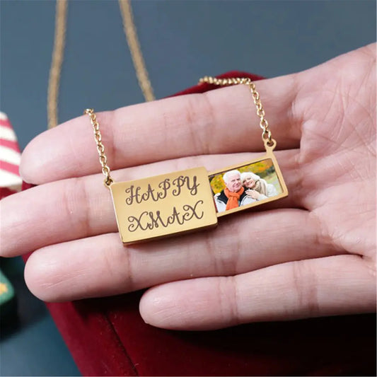 Custom UV Printed Stainless Steel Envelope Necklace