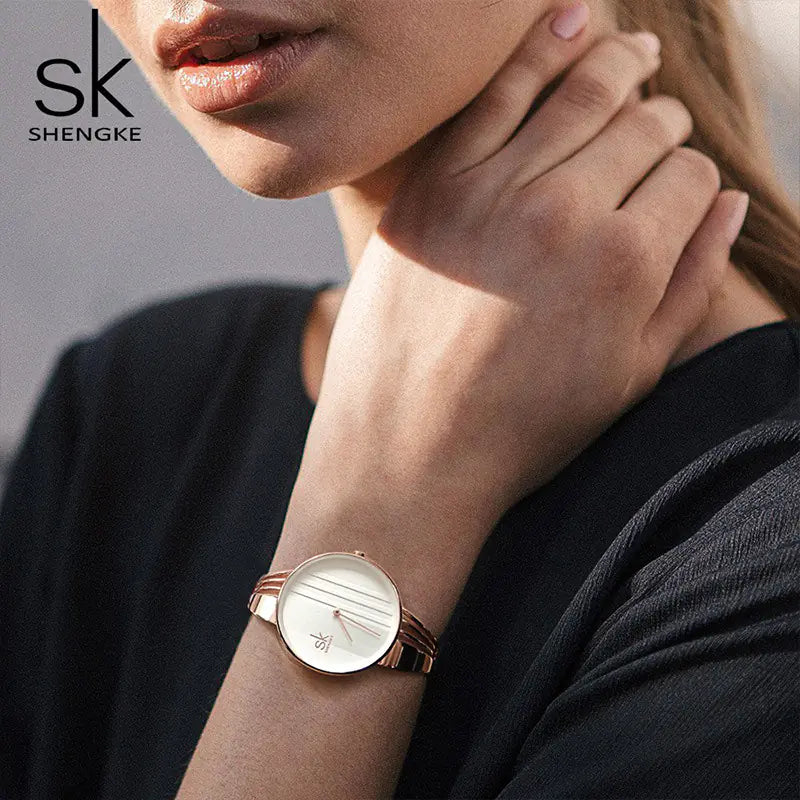 Shengke Women's Watch Set with Earrings and Necklace