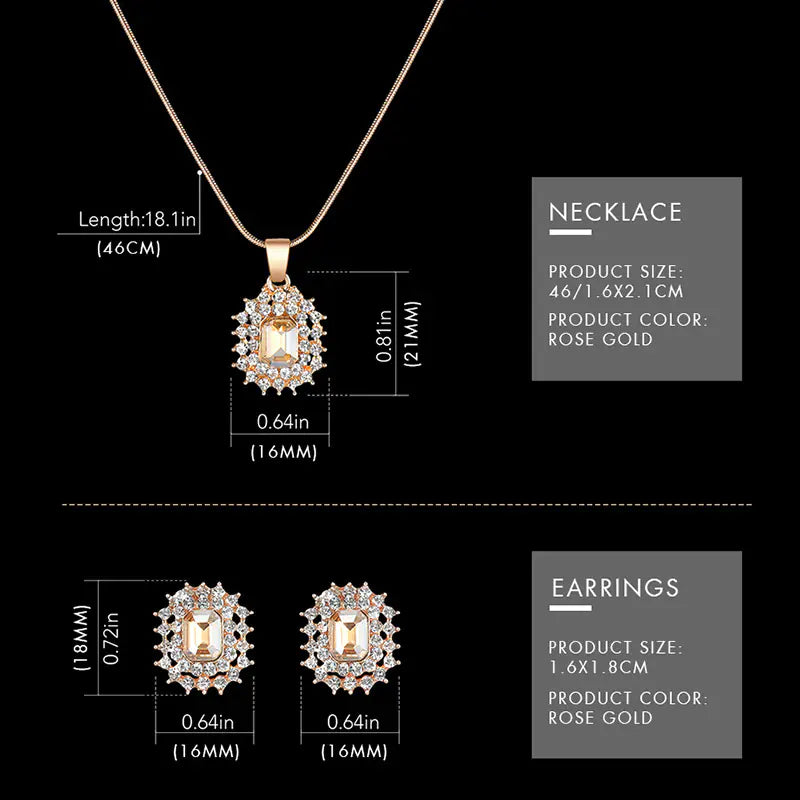 Shengke Women's Watch Set with Earrings and Necklace